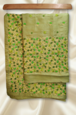 Green Soft Silk Mekhela Chador - Image 2