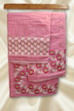 Pink Chanderi Cotton Mekhela Chador - Image 2