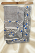 Grey Chanderi Cotton Mekhela Chador - Image 2