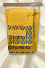 Yellow Chanderi Cotton Mekhela Chador - Image 2