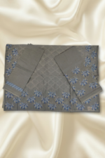 Grey Chanderi Cotton Mekhela Chador - Image 3