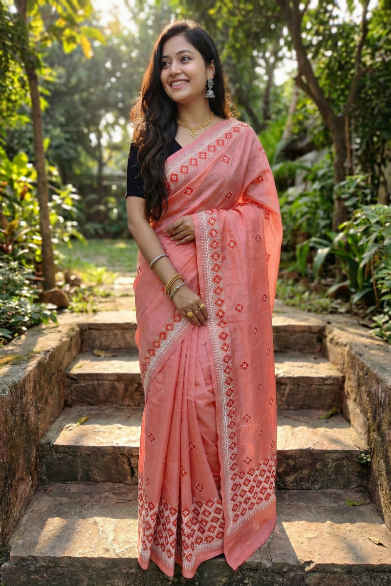 SAC4228A Al Art Silk Mekhela Chador - Image 1