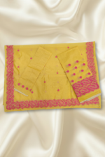 Yellow Chanderi Cotton Mekhela Chador - Image 4
