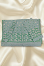 Light Sea Green Soft Silk Mekhela Chador - Image 3