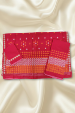 Maroon Chanderi Cotton Mekhela Chador - Image 3