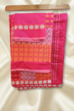 Maroon Chanderi Cotton Mekhela Chador - Image 2